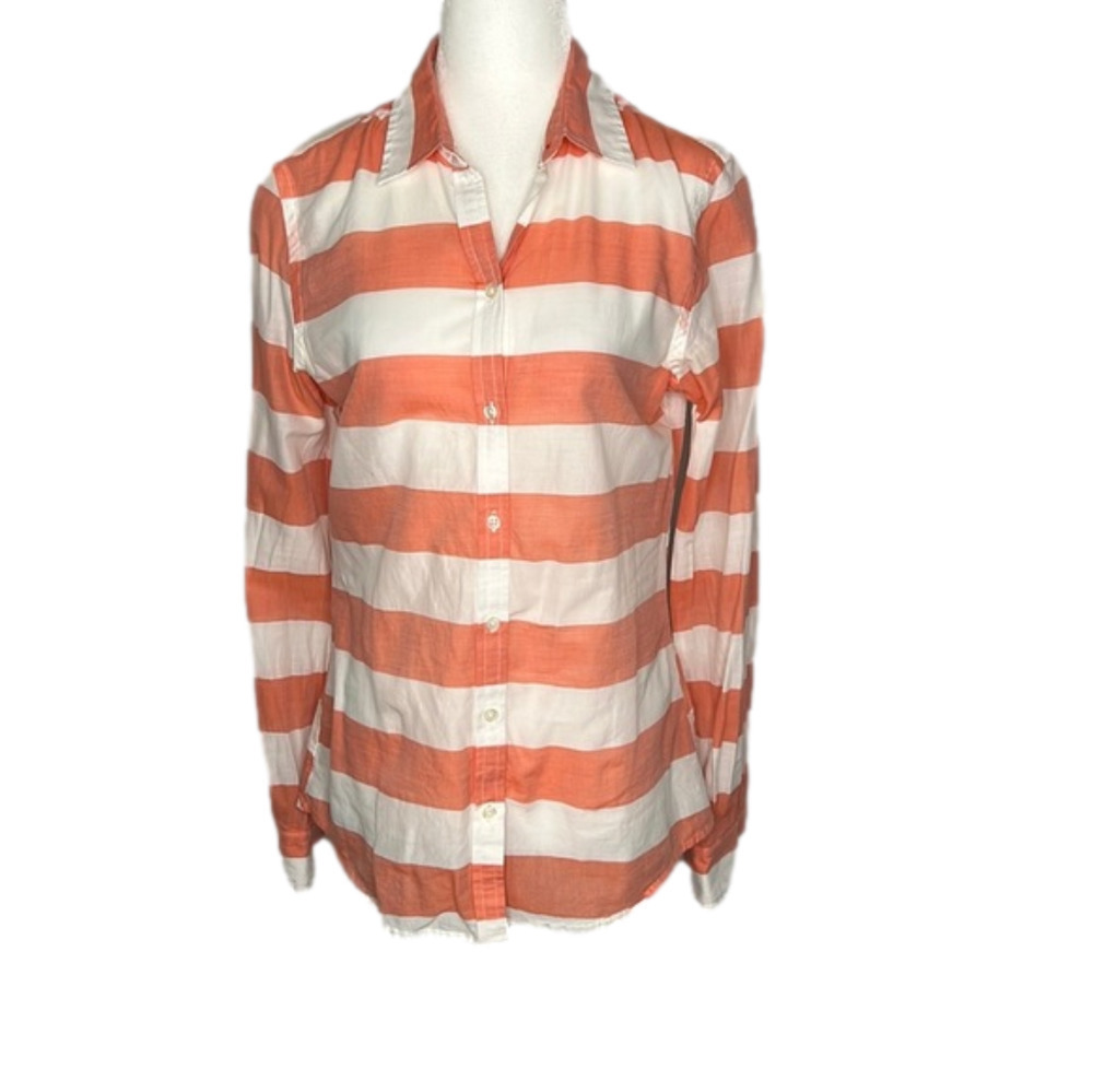 BANANA Republic Soft Wash Striped 100% Cotton Button Up Shirt